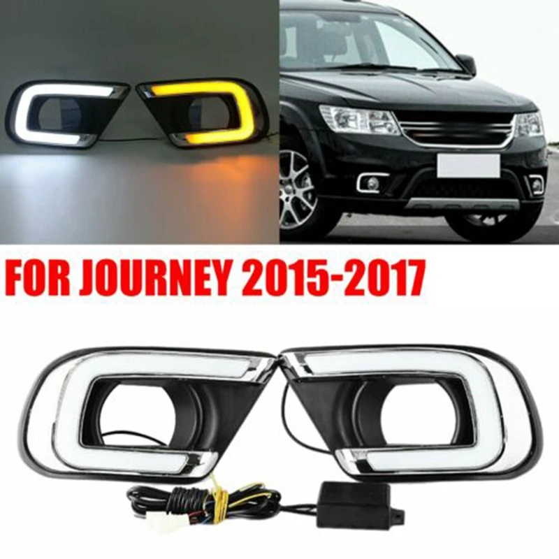 

Для Dodge Journey 2015-2017 светодиодный DRL дневные ходовые рандовые Противотуманные фары с поворотом