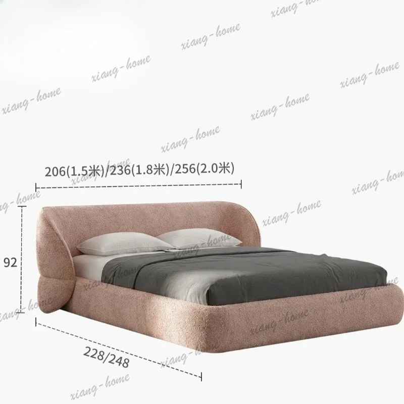 LJY Cute French Beds Girl Bunk Futuristic Pallet Princess Beds Dopamine Simple Camas De Dormitorio Bedroom Full Set Furniture