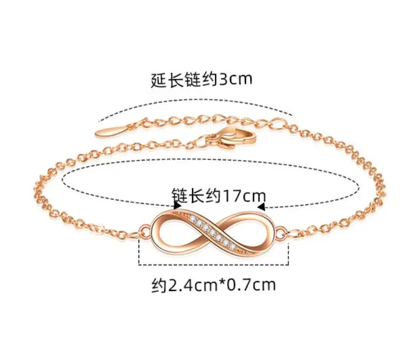 Pulseiras infinitas de prata esterlina 925 para mulheres, pulseiras e pulseiras ajustáveis da amizade, ideias para presentes de casamento