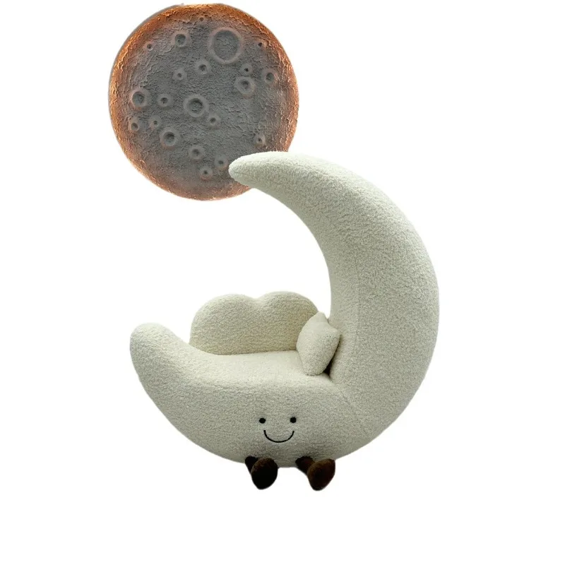 

Cream Wind Moon Lazy Sofa Chai Modern Design Casual Single Chair
