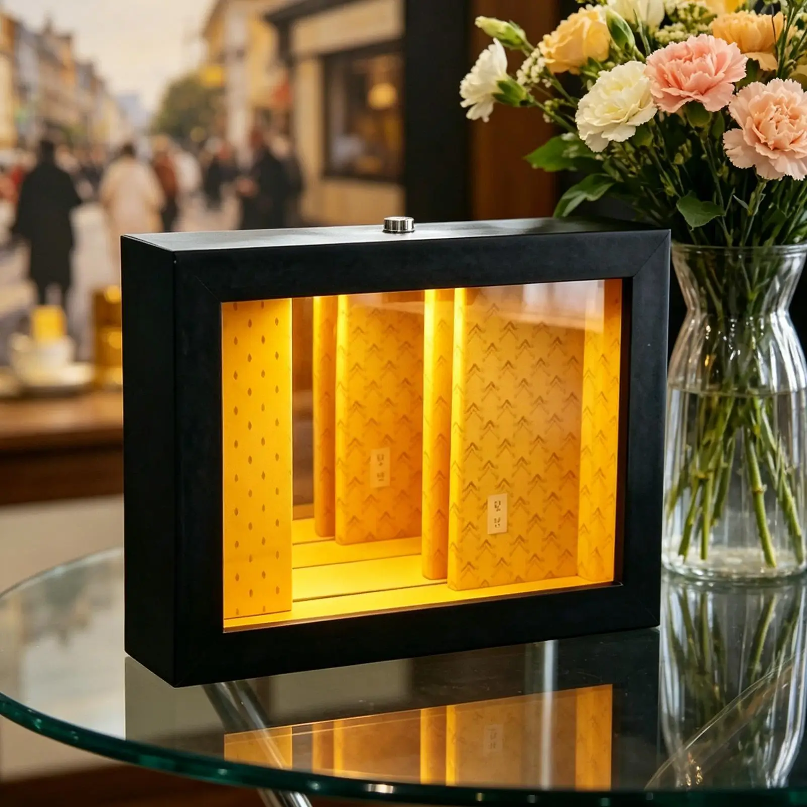 3D Abyss Spiegel LED-Nachtlicht Tischdekoration Illusions-Lampe Acryl Leuchtende Dekoration für Schlafzimmer Wohnzimmer Bücherregal