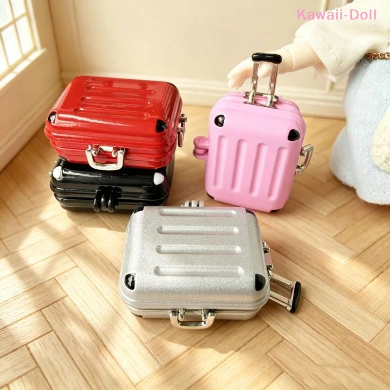 [DO]1Pcs 1:12 Scale Dollhouse Miniature Travel Luggage Box Suitcase Model Cute Home Decor Accessories Photography Props[DO]