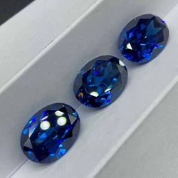 Natuurlijke blauwe saffier diepblauwe ovale vorm gesneden losse edelsteen synthetische edelstenen voor sieraden
