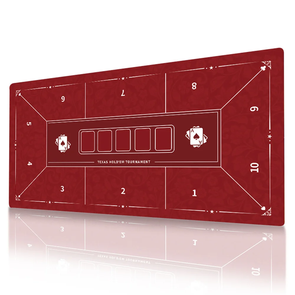 

10 Players Rubber Poker Mat Texas Hold'em Poker Tablecloth Poker Topper for Tables Portable Poker Table Top Layout