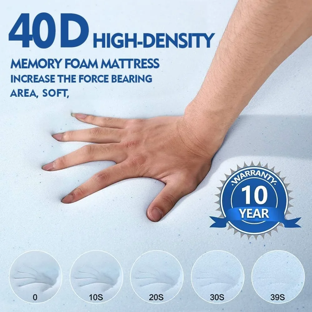 3 Inch Cool Gel Memory Foam Mattress Topper Queen Size Bed,Removable Soft Cover, Comfort Body Support & Pressure Relief