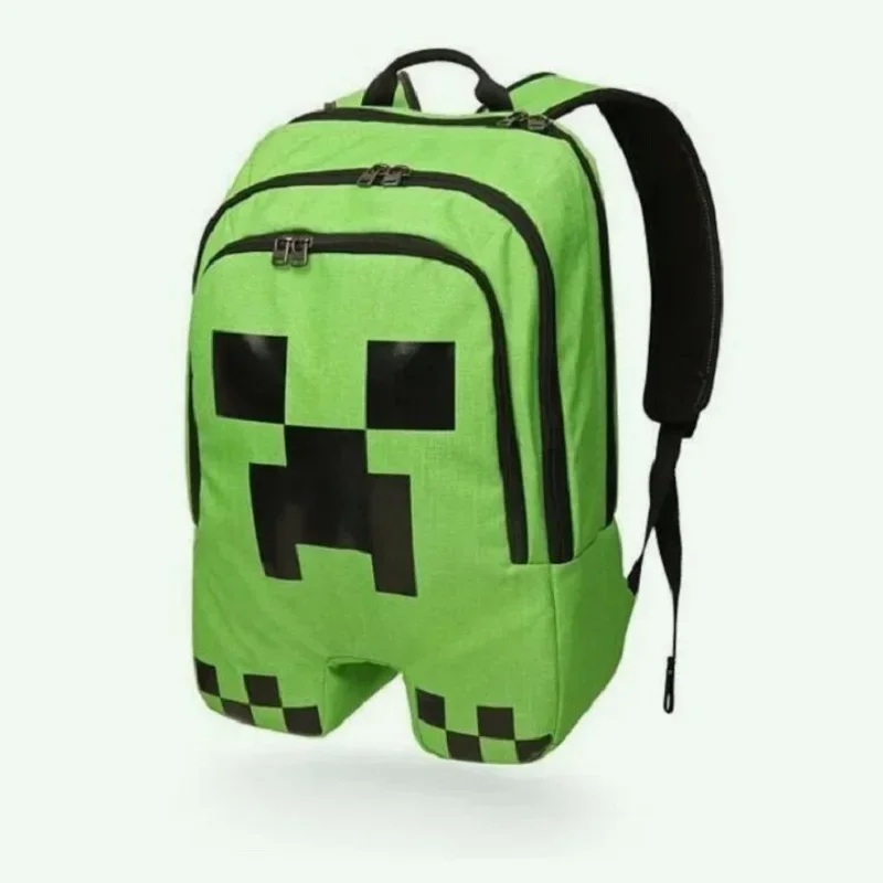 Nylon Bag Creeper Minecrafte Backpack Creeper Model Funny Student Outdoor Sports School Bag Toy Birthday Gift Study Stationery