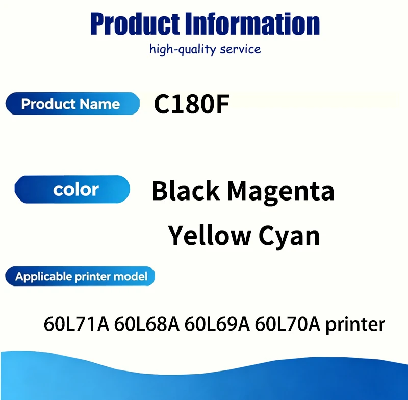 1/2/3/4/5 Sets C180F Ink Cartridge Compatible for Ricoh Global Version IJM C180F for Ricoh 60L70A 71A 60L68A 60L 60L69A Printers