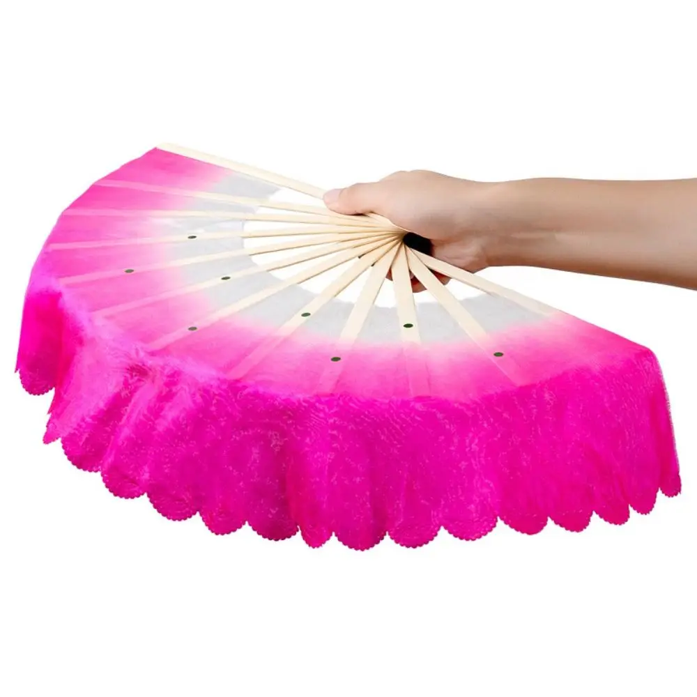Kid Women Long Imitation Dancer Practice Rayon Silk Fans Long Silk Fans Belly Dancing Fan Silk Fans