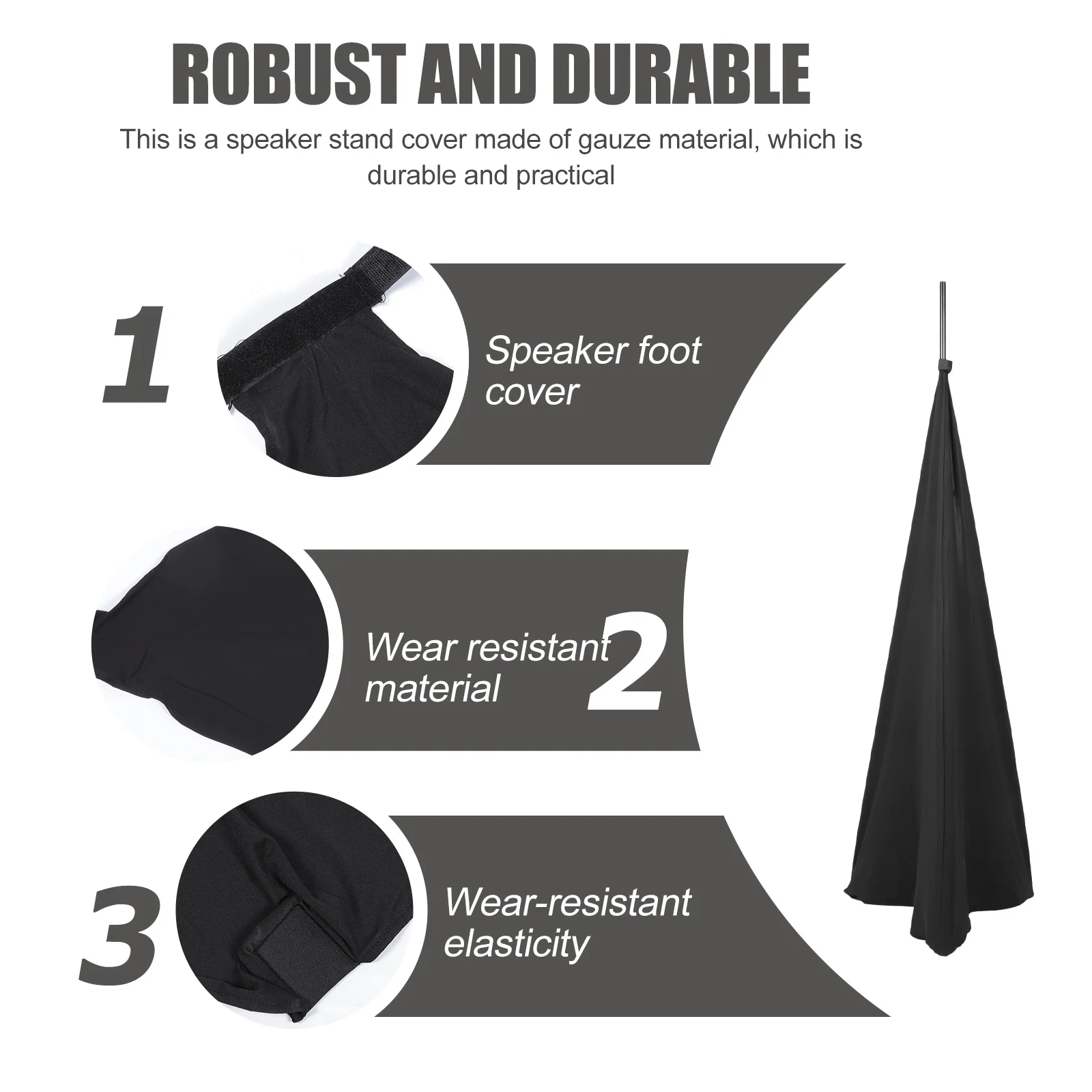 

Outdoor Speaker Cloth Cover Stand Skirt Accessories Gauze Tripod for Covers Black Speakers