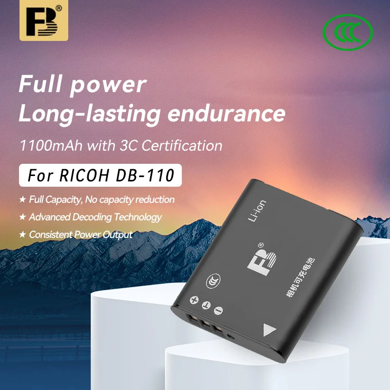 FB DB-110 Replacement Battery for Ricoh GR III/GR IIIx/WG-6/G900/Theta X and Olympus Tough TG Series LI-90B LI-92B
