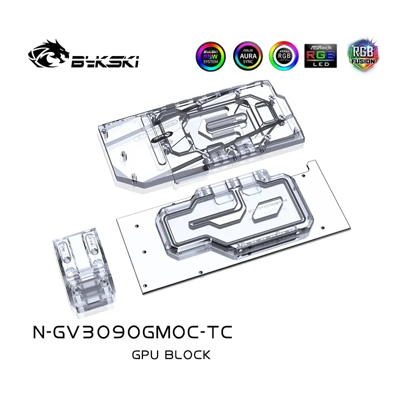 Imagem -04 - Bykski-gpu Bloco Backplate Ativo para Gigabyte Rtx 3080 3090 Gaming Eagle Turbo Visão Placa Gráfica oc Vram Watercooler Dissipador de Calor