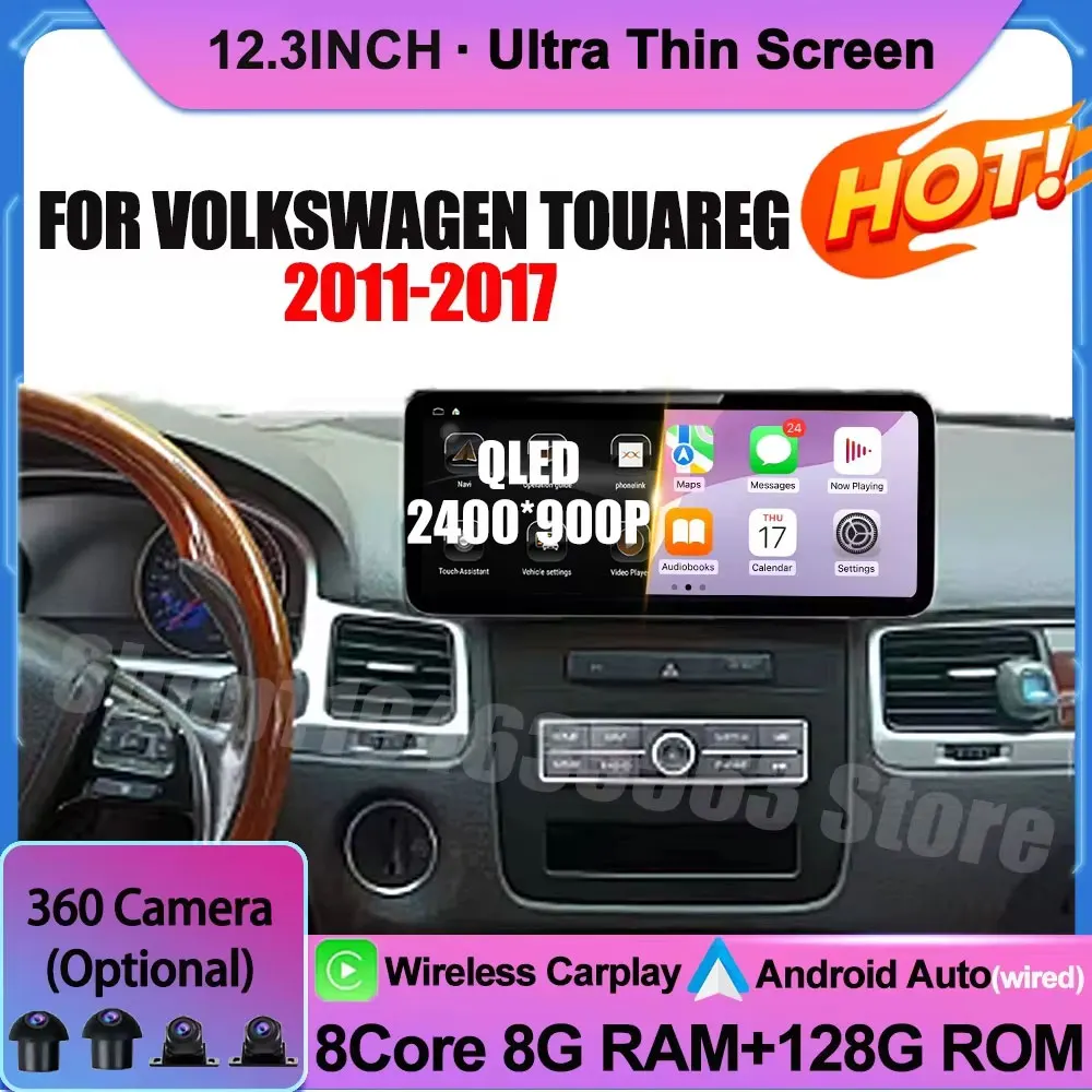 

Multimedia Player Android 14 Car Radio for Volkswagen Touareg 2011 2012 2013-2017 Navigation GPS QLED Screen Head Unit Tools