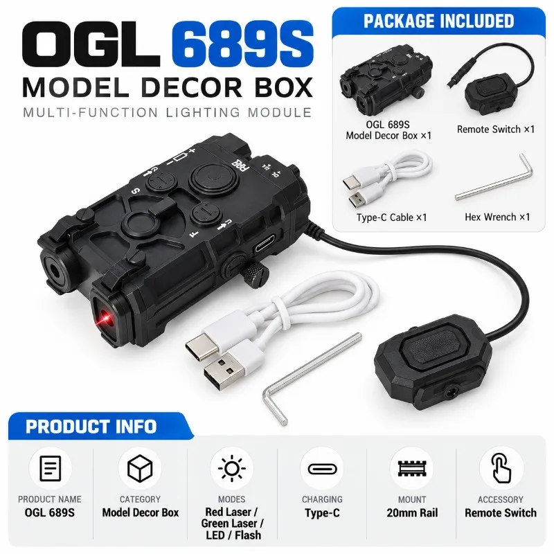 OGL 689S Hobby Model Decor Accessory Adjustable Red Green Laser Indicator Unit