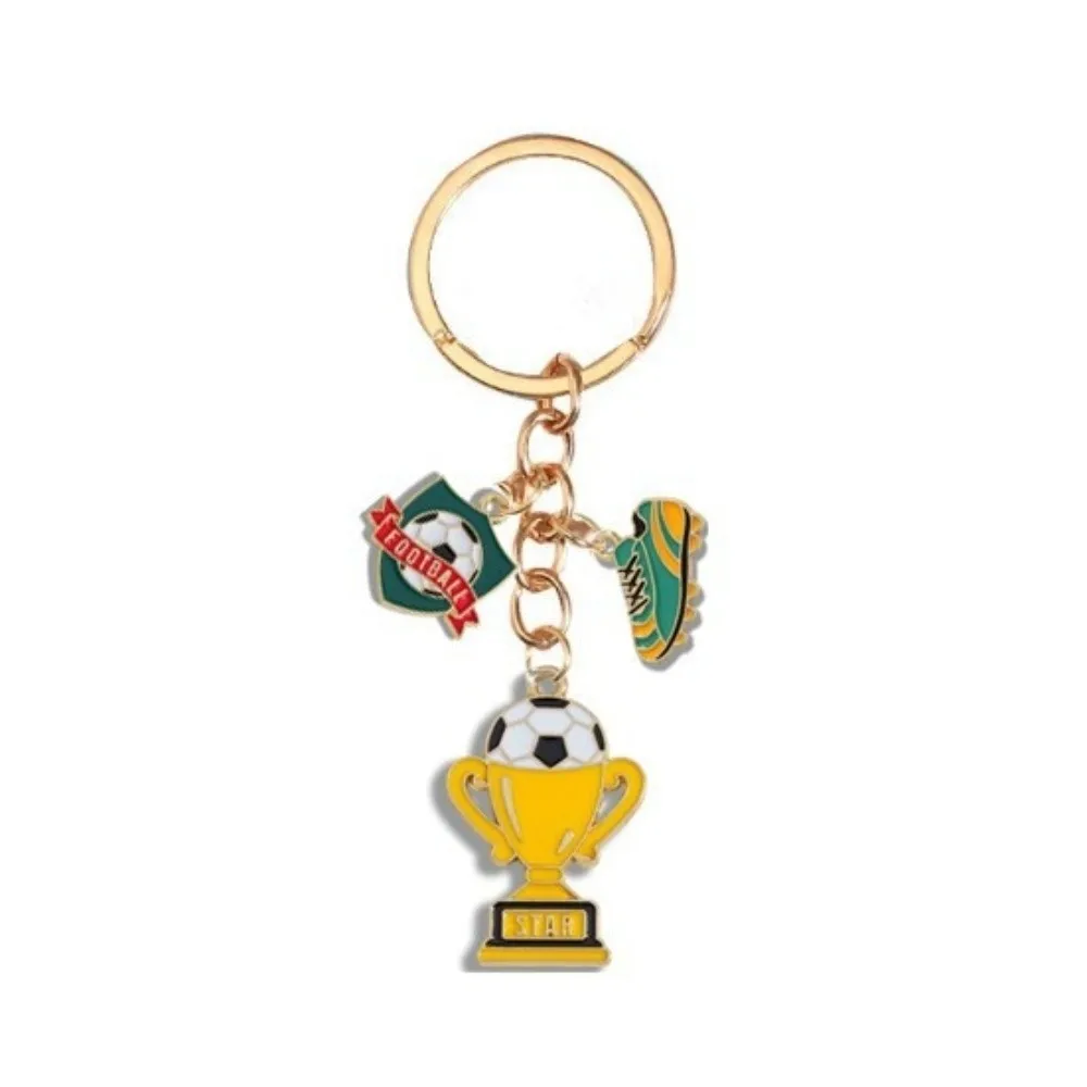 Alloy Material Football Player Keychain Creativity Design Sport Style Key Ring I Love Football Jewelry Gift