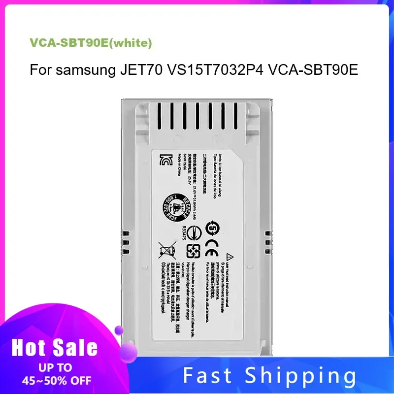 

VCA-SBT90E(white) Replacement Pet Vacuum Cleaner Battery For samsung JET70 VS15T7032P4 VCA-SBT90E