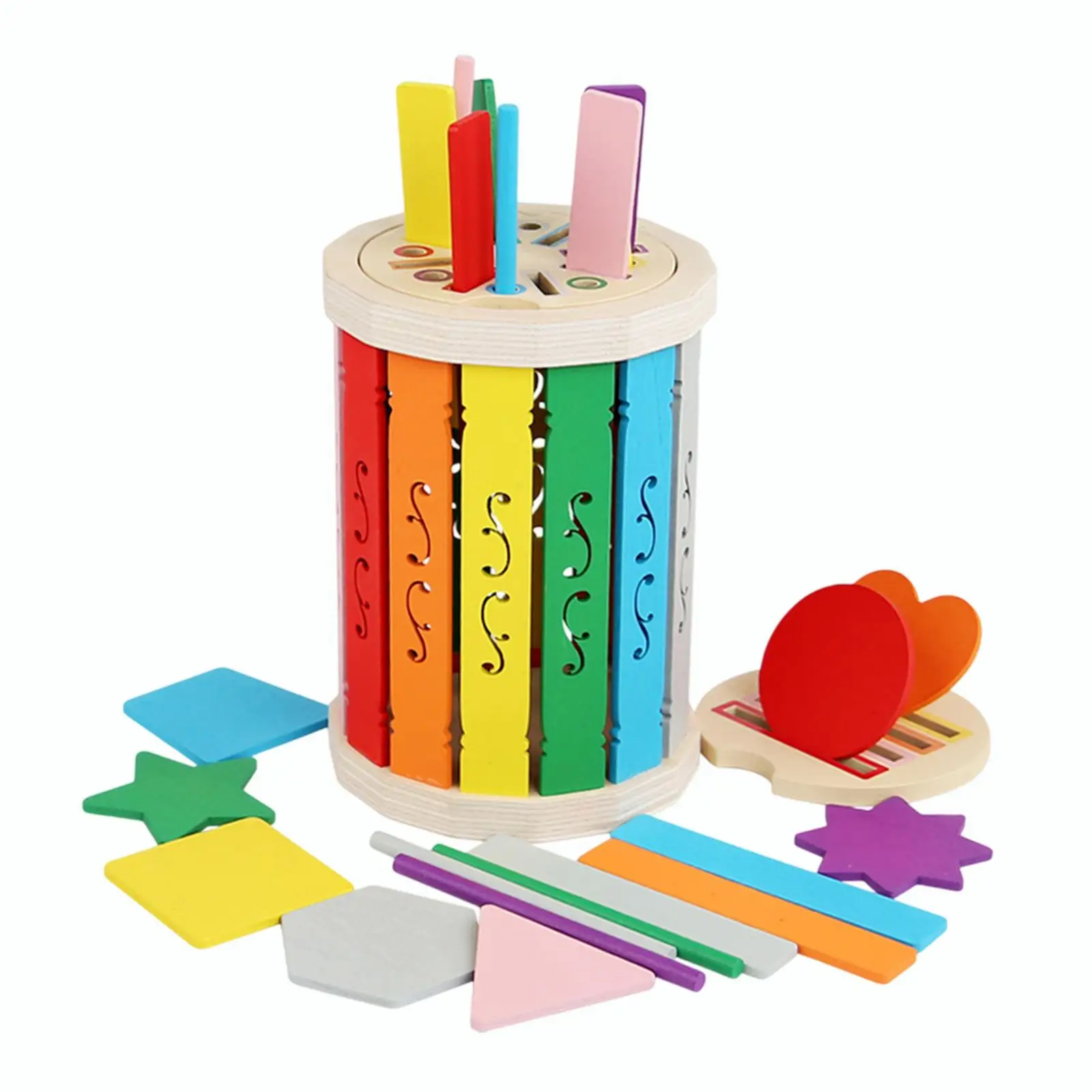 Wooden Shape Color Sorting Toy Educational Toy Fine Motor Skills Sorting Box