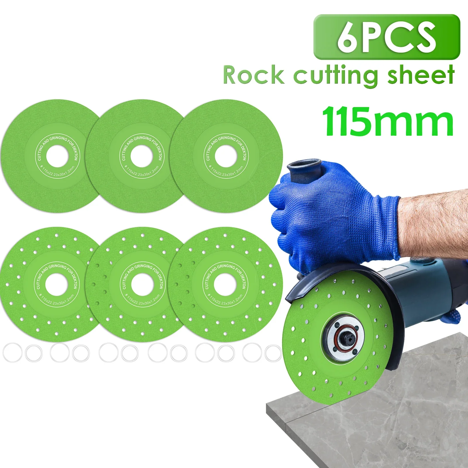 

6 шт. 4,5-дюймовый алмазный отрезной диск для угловой шлифовальной машины, 115 мм, алмазный отрезной диск для плитки, лезвие для резки мрамора, стекла