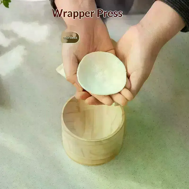 Wooden Wood Dumpling Skin Maker Pastry Tool Round Shape Dumpling Wrapper Skin Making Mold DIY Reusable Dough Pressing Tool