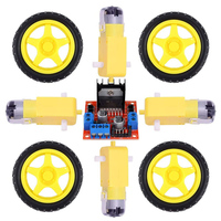 L298N Motor Driver Module Controller Board Dual H-Bridge With Robot Stepper DC TT Motor 1:48 And Smart Car Tire For Arduino