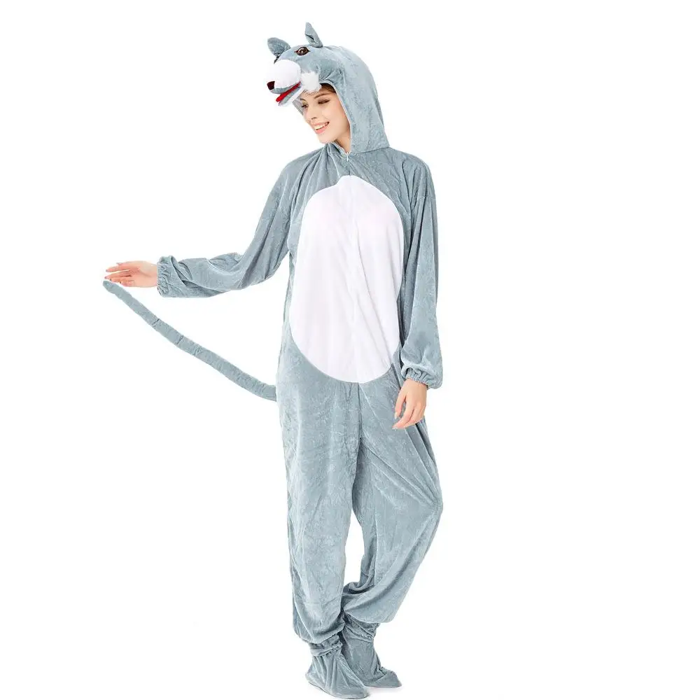 

Зимний женский этнический костюм-комбинезон в виде мультяшного животного (мышица, тигр) для Хэллоуина, игр, сценических выступлений, подарок