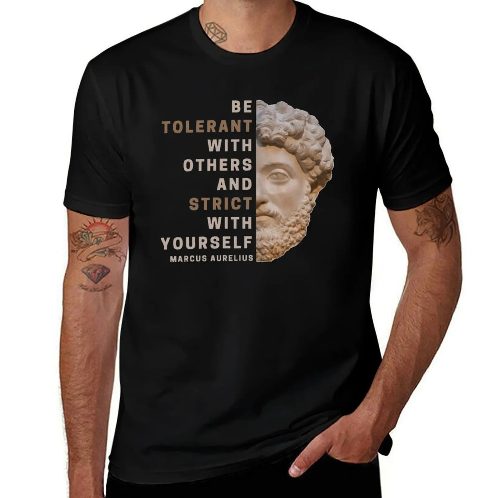 Be Tolerant With Others And Strict With Yourself T-Shirt Basic Plain Tee for Spring and Summer