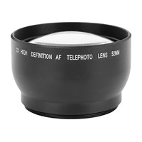 52mm 2X Telephoto Lens Aluminum Alloy Optical Glass HD 2X Magnification Teleconverter Telephoto Lens for Photography
