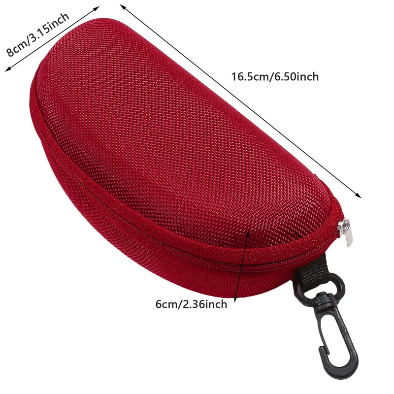 Portable EVA Glasses Case with Carabiner Hook Colorful Sunglasses Hard Cases Zipper Eyeglasses Protector Box Eyewear Accessories