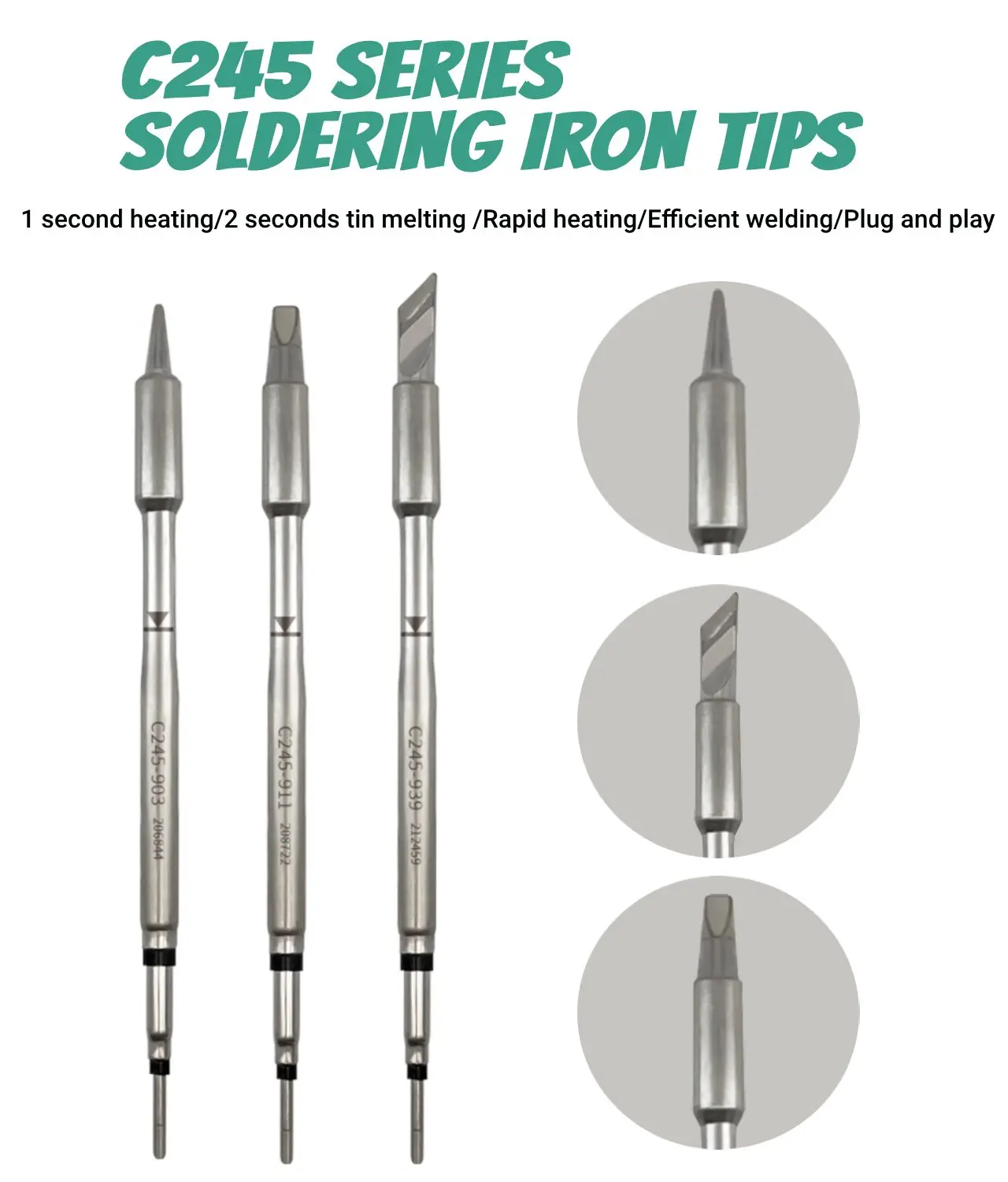 C245 Series Soldering Iron Tips JBC 100% Original C245911/741/908/907 Soldering Iron Repair PCB IC Tools Universal T245 Handle