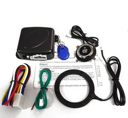 Car Alarm Entry Ignition Starter Switch 12V Keyless Entry Starter Antitheft System Engine Push Button One Start Stop Button