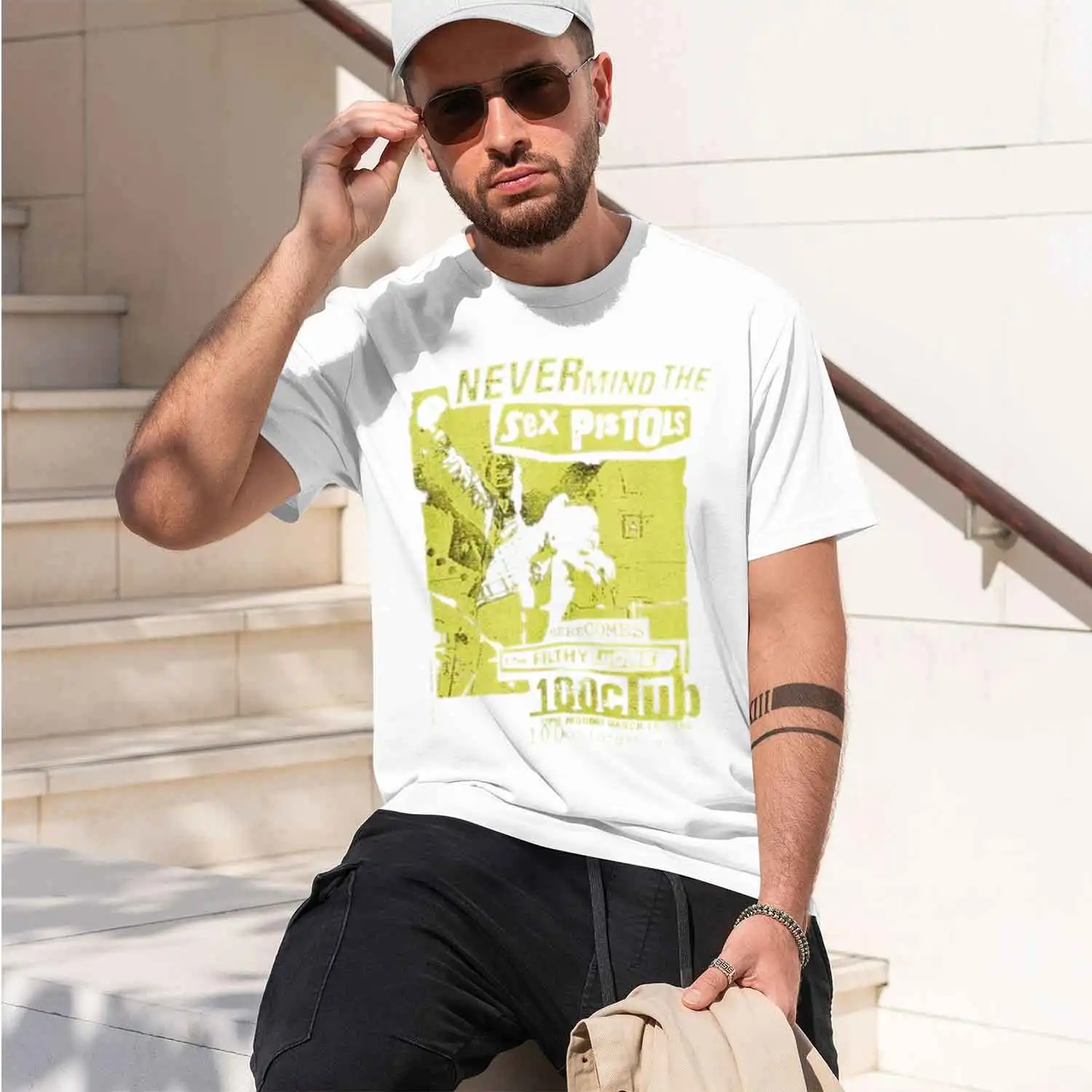 Retro Punk Style Men's T-Shirt Never Mind The Six Pistol Graph Design Summer Casual Wear For Lovers And Rock Fans 2026 New Model