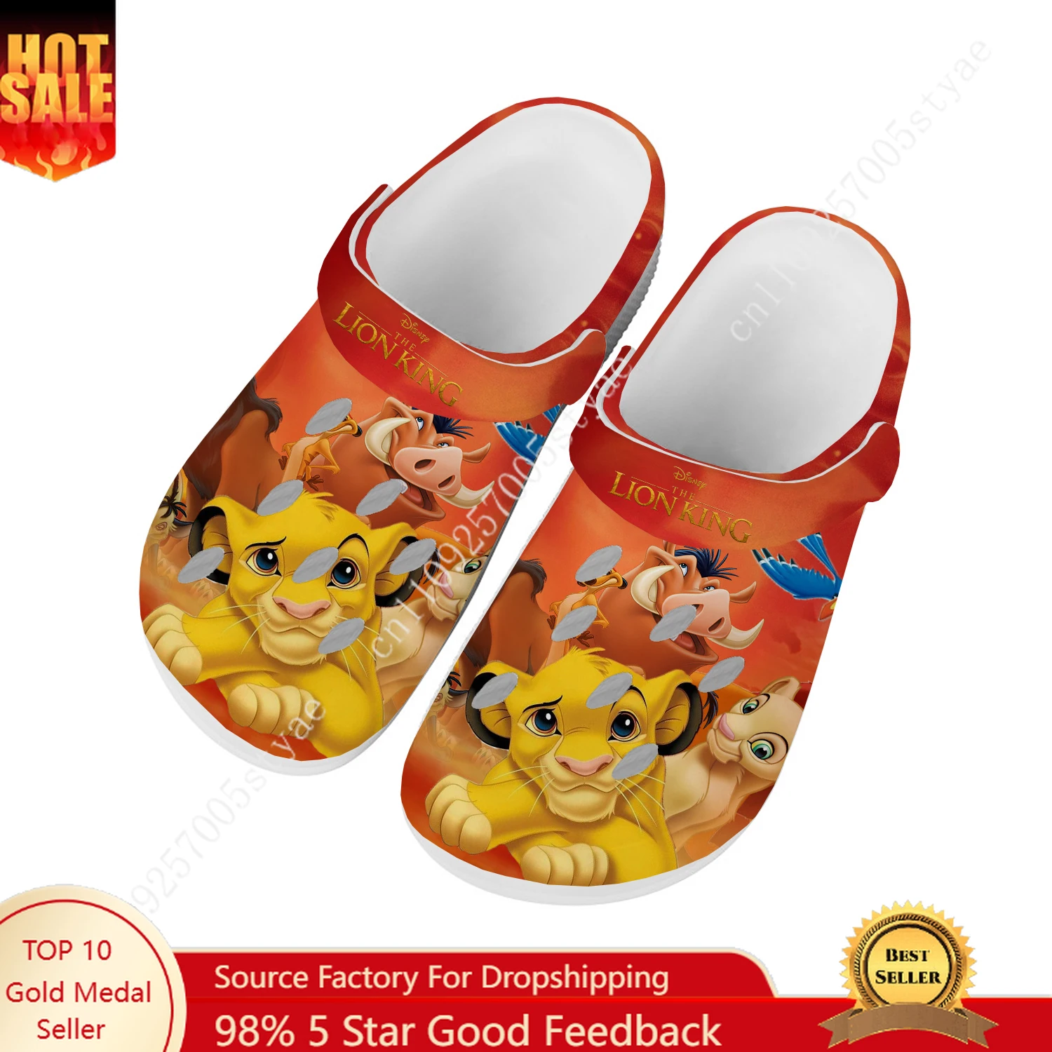 

Disney The Lion King Water Shoes Men Women Comfortable Fashion Home Garden Clogs Customizd Sandals Beach Breathable Hole Slipper