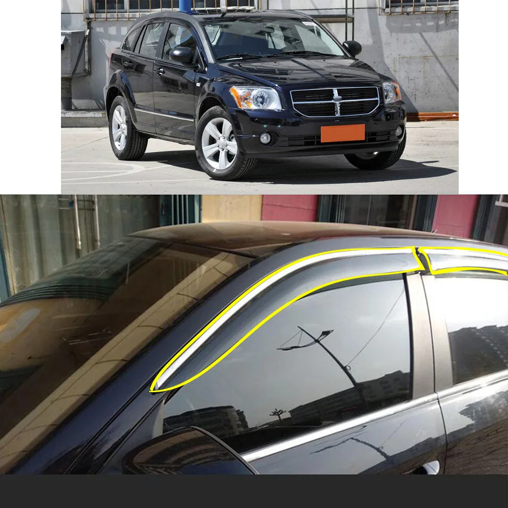 

Car Body Styling Sticker Plastic Window Glass Wind Visor Rain/Sun Guard Vent Parts For DODGE Caliber 2011-2015 2016-2020