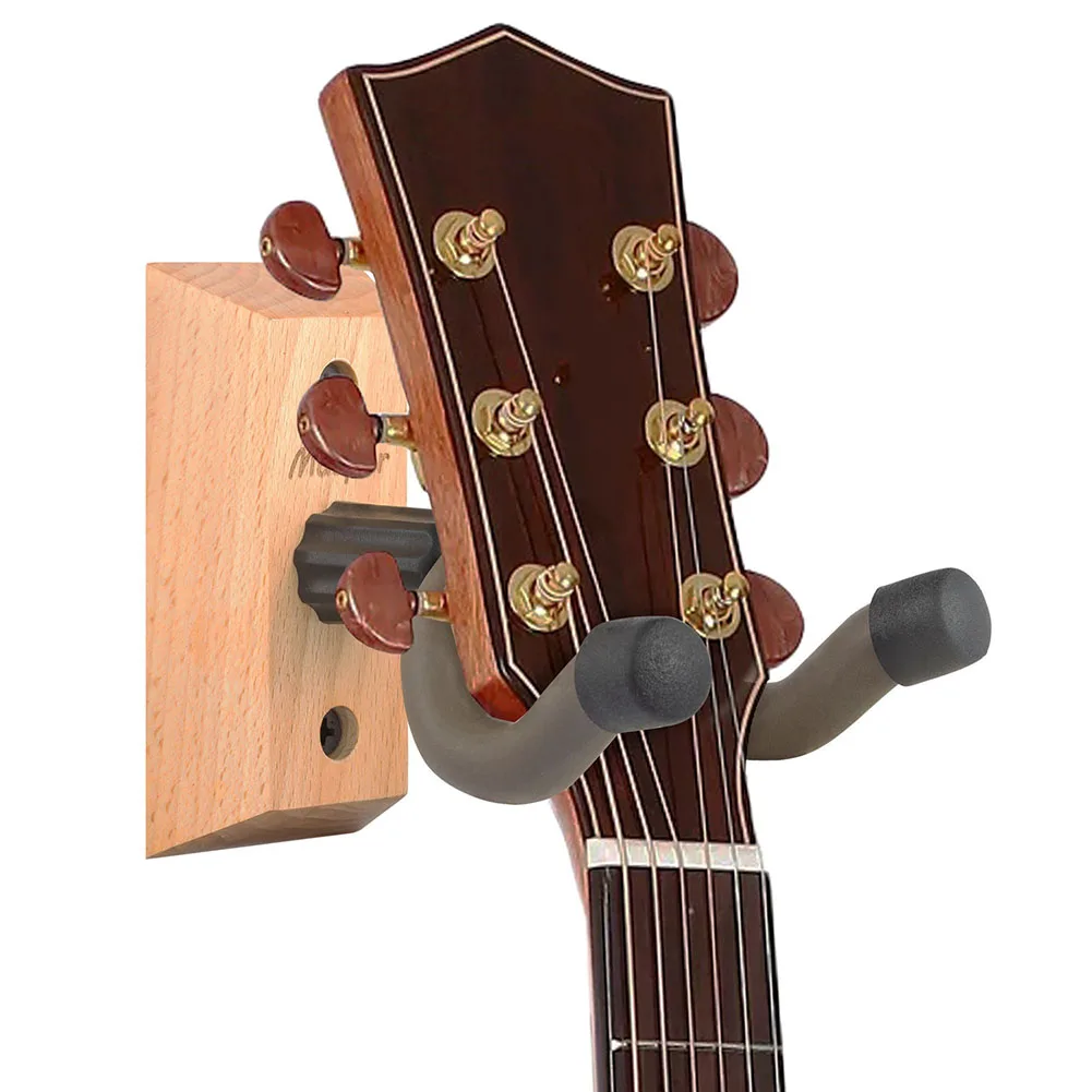 

U-Shaped Guitar Wall Mount Mount Sponge&hardwood Stand Width 2.6in With Screws Wooden Guitar Hanger Length 3.in