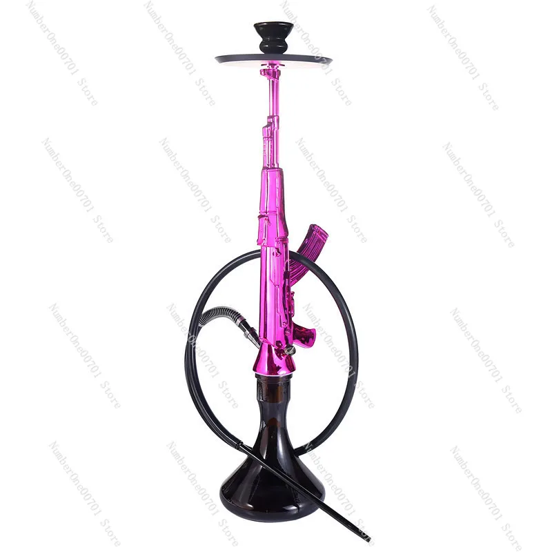 Large Resin Hookah Pipe, Arabic Water Pipe with Gun Shape Design, Decorative Hookah for Home Smoking Gift