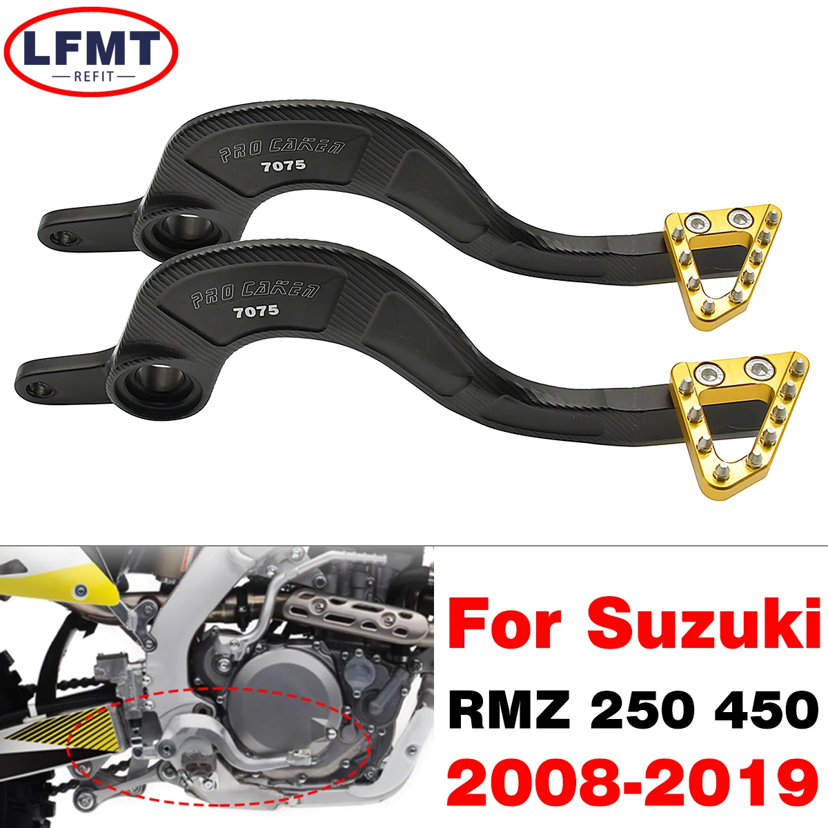 

Motorcycle CNC Foot Brake Pedal For Suzuki For Suzuki RMZ250 2007-2018 RMZ450 2008-2019 RM Z250 Z450 RMZ 250 450 2015 2016 2017