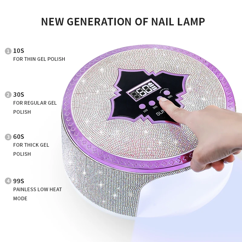 66LEDS Rechargeable UV LED Nail Lamp Professional Cordless Gel Polish Drying Lamp For Manicure With Built-in Battery Nail Art