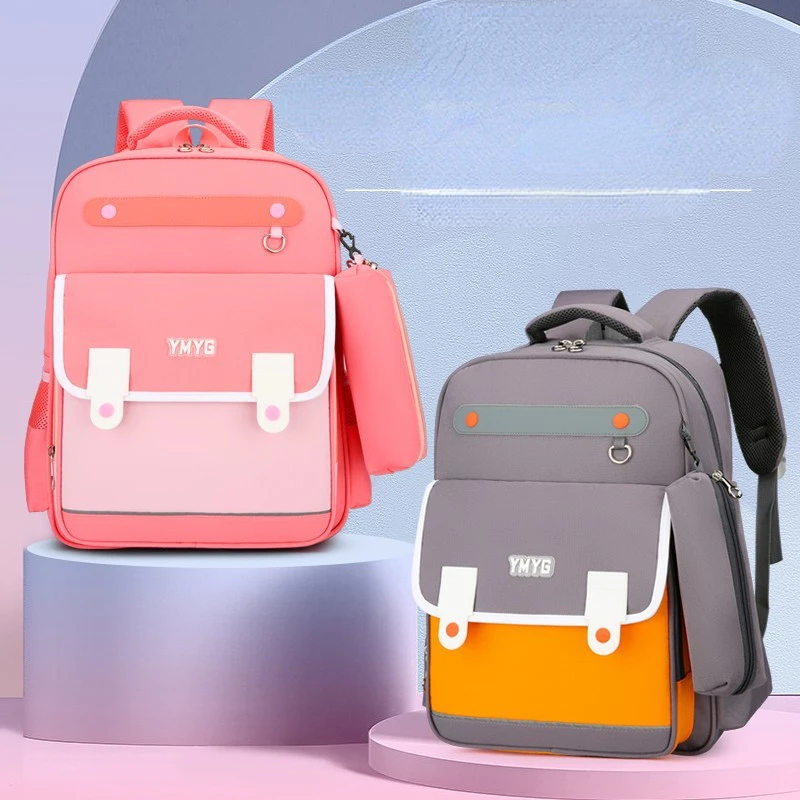 Student English Style Children's Schoolbags 2023 New1-6 Grade Fashion Girl Lightweight and Waterproof Weight Reduction Backpacks