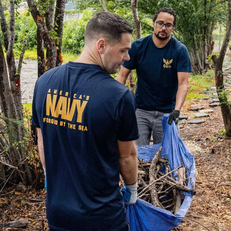 الأكاديمية الأمريكية البحرية قصيرة الأكمام تي شيرت الرجال والنساء الصيف الاتجاه فضفاض في الهواء الطلق التكتيكية ملابس التدريب البدني