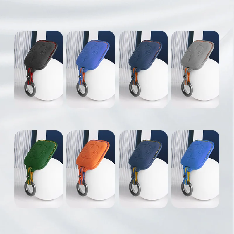 For ZEEKR 001 X Car Key Case Suede Cover Shell Protector Accessories Auto Remote Smart Keychain keyless Entry 2024 2023 2022