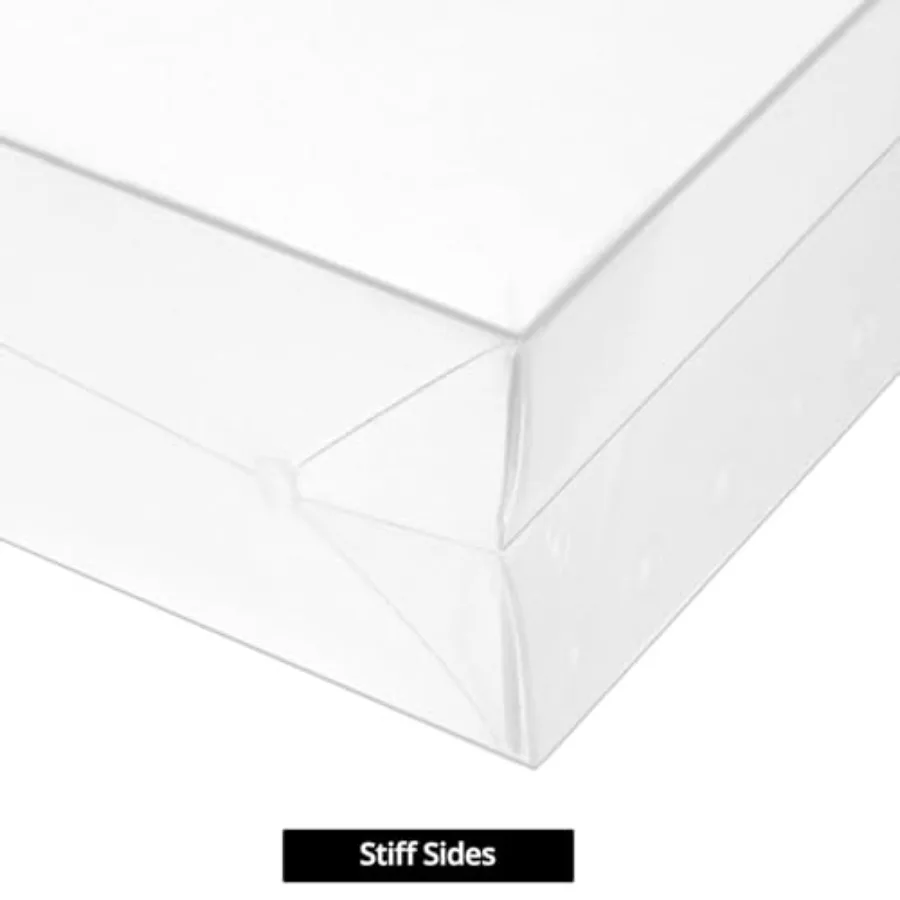 QWORK Art Portfolio Folder - 17x13 Inch Water-Resistant Solid Stiff Material 4 Pack Translucent Large Storage for Artwork Diamo