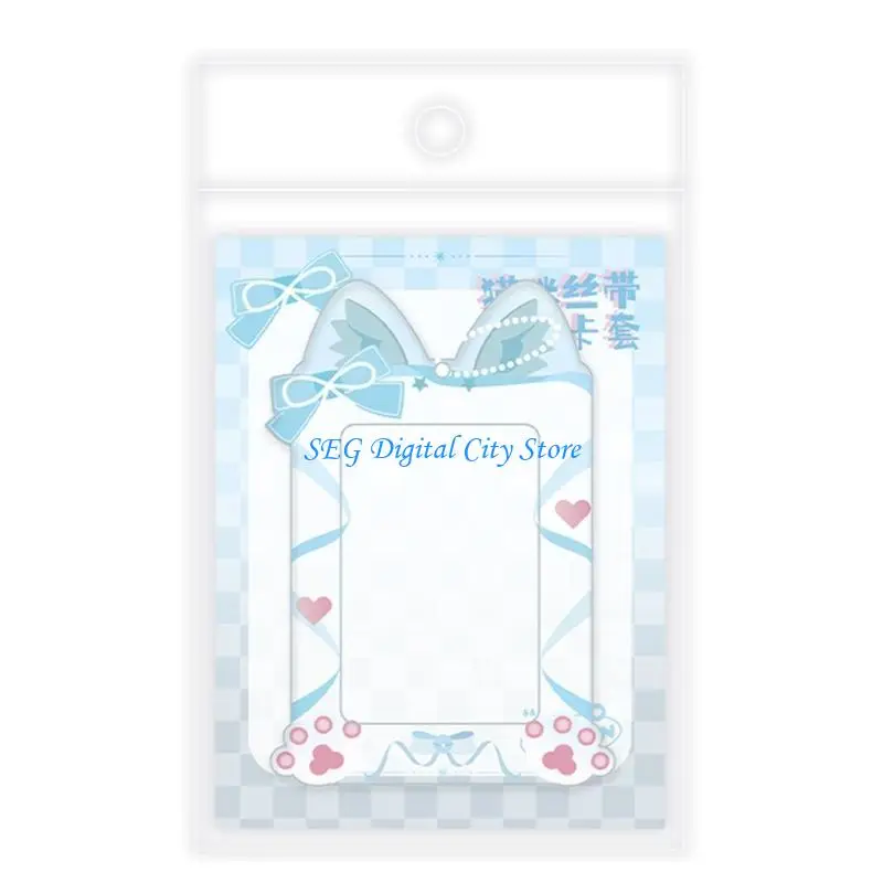 U75B Cats Photocard Holder with Chain Pendant, 3Inch Small Album Photo Card Case