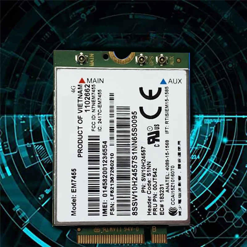 

Em7455 LTE 4G Card Gobi6000 FRU 00JT542 01AX756 Компоненты для Thinkpad T460 T460P L560 Yuga 260 P50 P70 X260