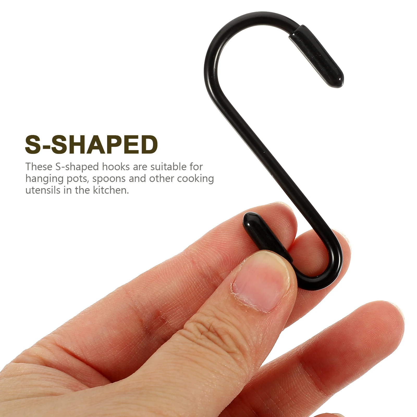 

12pcs Heavy Duty Iron Hanging Hooks For Kitchen Closet Small 2.4 Inch White Metal S Hooks For Utensils Baskets