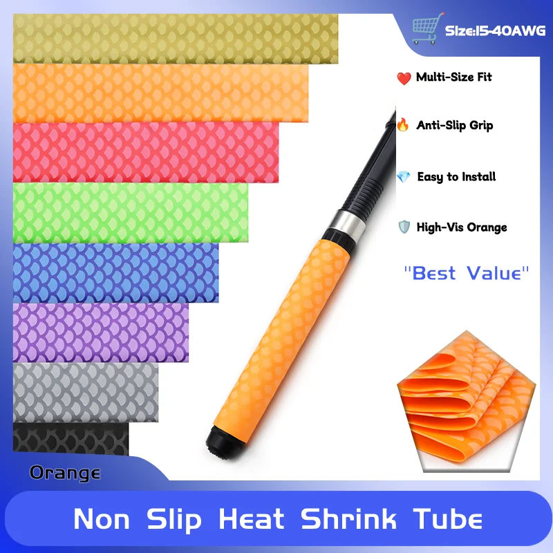 

15/18/20/22/25/28/30/35/40 мм 1 м оранжевая нескользящая термоусадочная трубка велосипедная ручка противоскользящая удочка водонепроницаемая защита