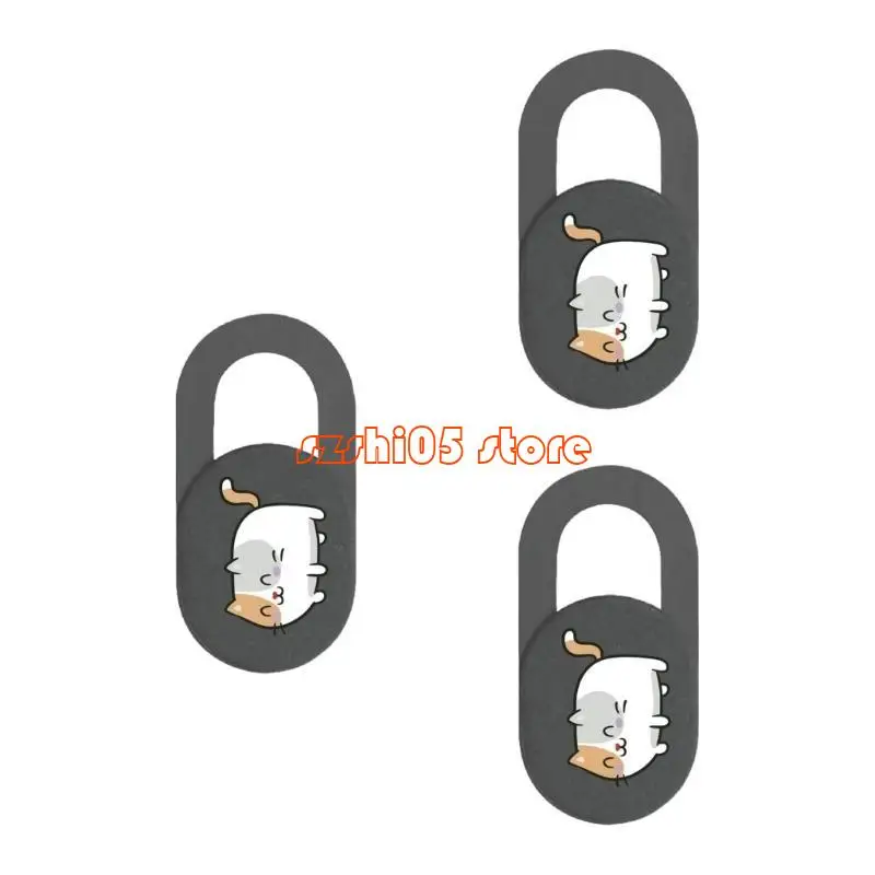 781E 3pcs Cartoon Kitten Camera Cover Webcam Cover Slide Universal Camera Cover