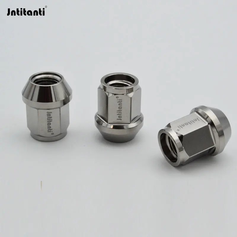 Jntitanti Never rust M14*1.25*27mm cone seat open end Gr.5 titanium lug nut wheel nut for BMW MINI Rolls-royces Racing car