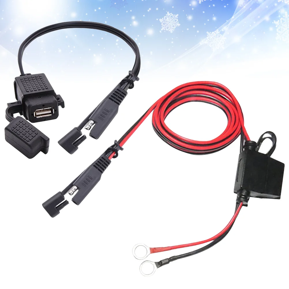 SAE to USB Motorcycle Mobile Phone Fast Charge Use Interface(Black) sae to usb adapter sae to usb cable adapter