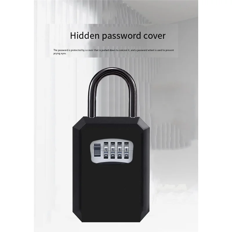 JABS-4Digit Code Box Wall-Mounted Password Key Box No-Drilling Required Decorative Home Use Construction Site Entrance Lock
