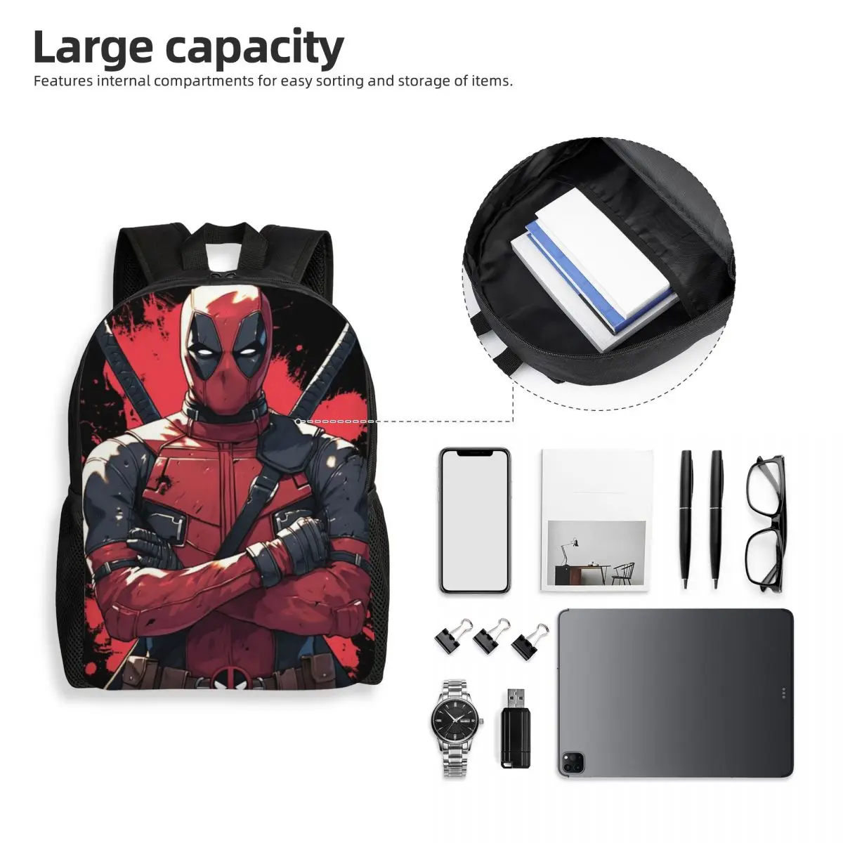 Niestandardowe plecaki filmowe Deadpool Kobiety Mężczyźni Casual Bookbag dla College School Cool Superhero Bags