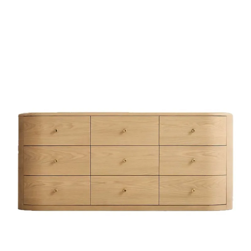 Simple nine-draw style, new style with curved edges, large storage space and practical